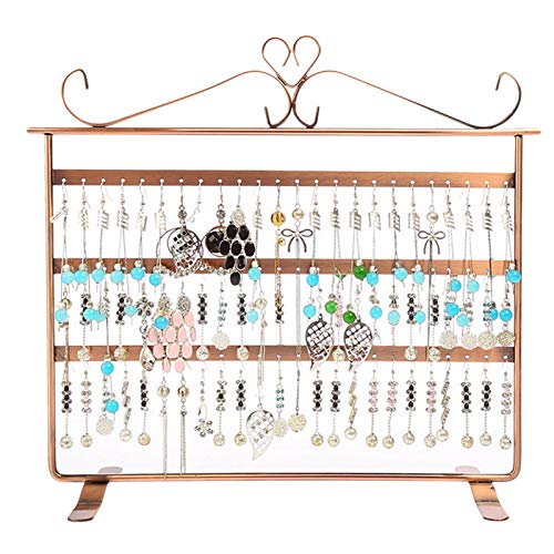 Metal Jewelry Display Stand with 72 Holes - Elegant Earring Holder & Necklace Organizer for Bracelets, Perfect for Jewelry Stores, Boutiques, and Home Display