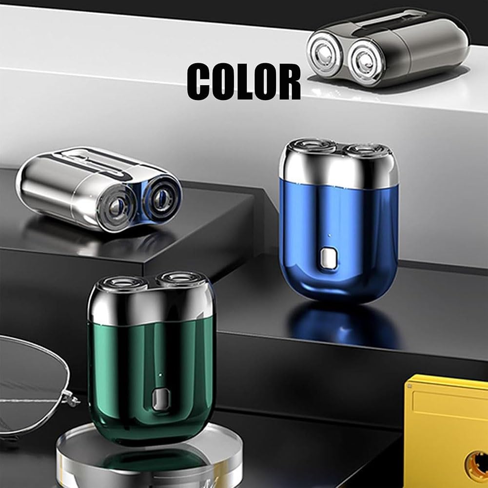 Rechargeable Waterproof Electric Razor for Men - Mini Double Head USB Shaver with Magnetic Detachable Design, Portable Travel & Home Use - Perfect for Business Trips, Gym, and Daily Grooming