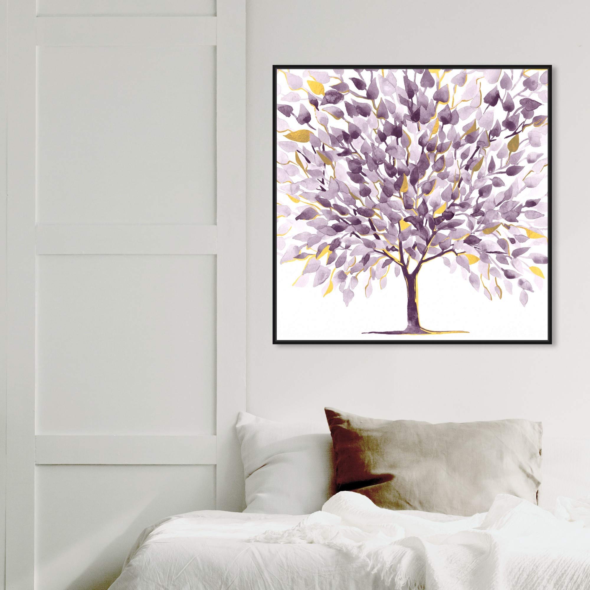 Oliver Gal Artist Co. 'Amethyst Tree' Floral Framed Canvas Wall Art - 30x30 Inches Purple & White Botanical Print for Living Room, Bedroom & Office Décor