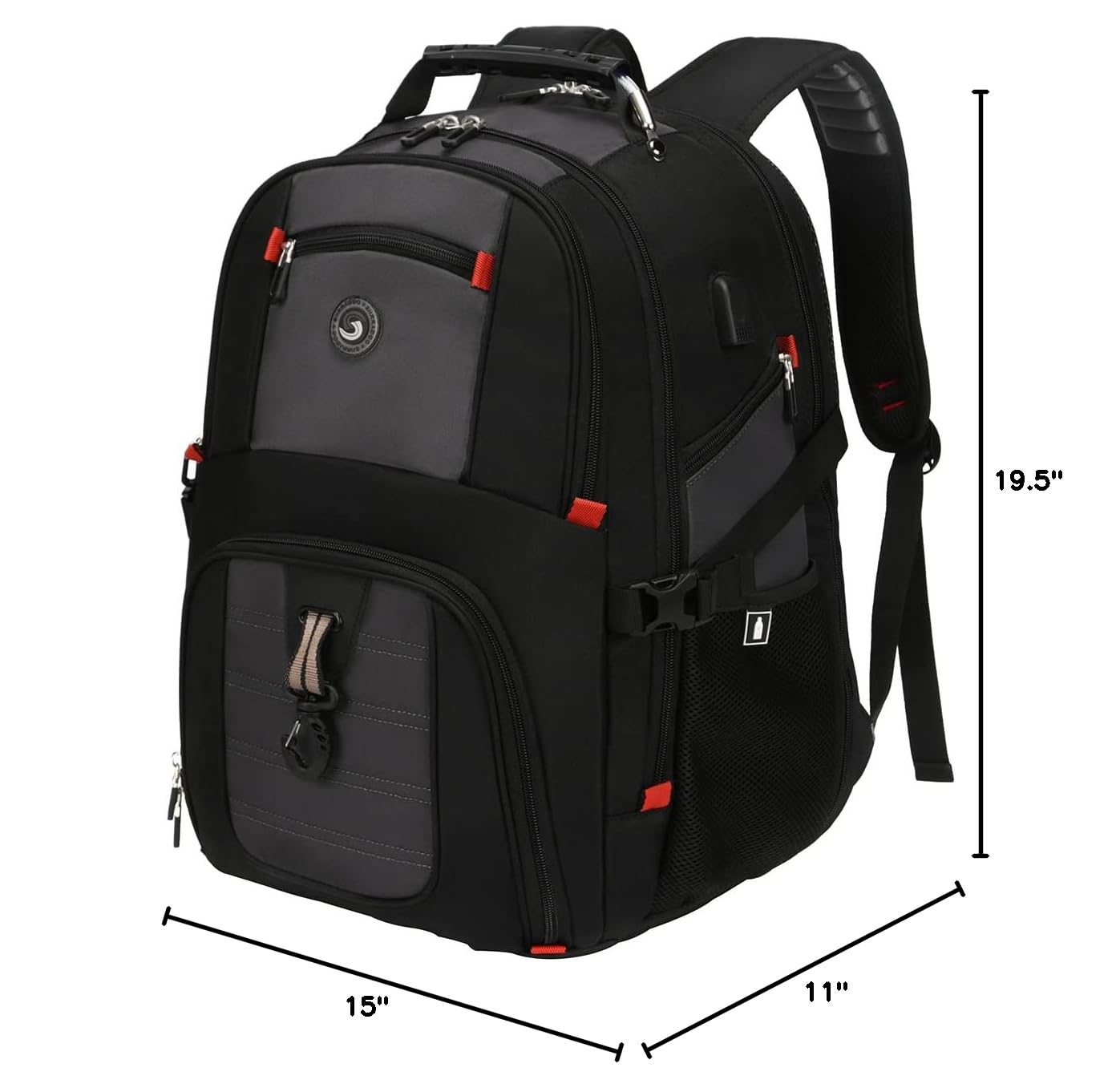 SHRRADOO 50L Extra Large Travel Laptop Backpack with USB Charging Port - Airline Approved Business Backpack for Men & Women - Fits 17 Inch Laptop - Perfect for College, High School, Work & Business Travel