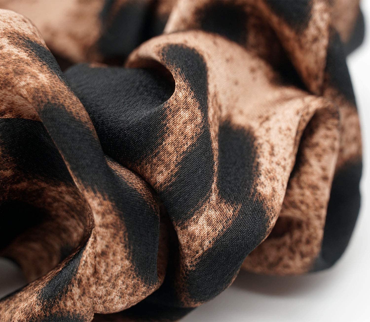ALIBA COLLECTION 5-Pack Large Fashion Hair Scrunchies - Soft Chiffon Leopard Print Ponytail Holders, Elastic Hair Ties for Women & Girls (Multi-Design) - Perfect for Workouts, Office, Parties & Everyday Use