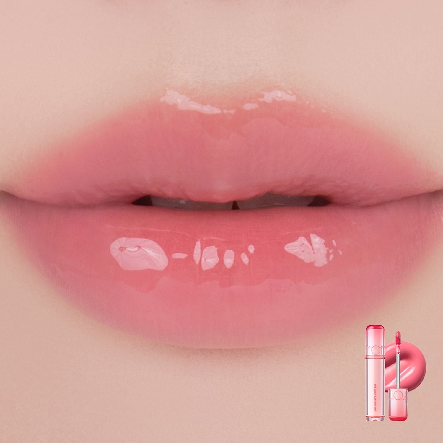 rom&nd The Juicy Lasting Tint - Long-Lasting Hydrating Lip Stain (Shade 23 Peach Peach Me) for Everyday Wear & Korean Beauty Makeup Looks