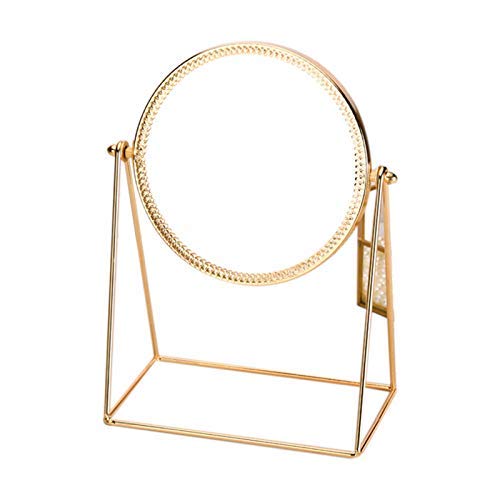 KXA Metal Decorative Mirror - Elegant Desktop Makeup Mirror for Women, 3D Princess Style Home Decor Accessory | Perfect for Vanity, Dressing Table & Bedroom Decor