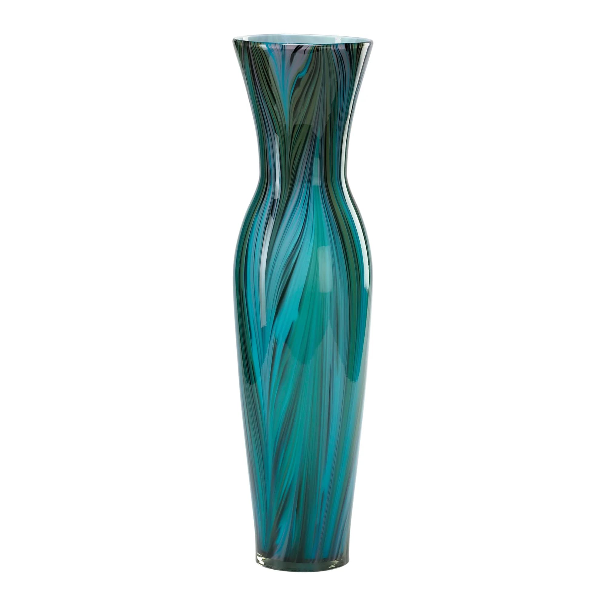 Blue Peacock Feather Vase - 12