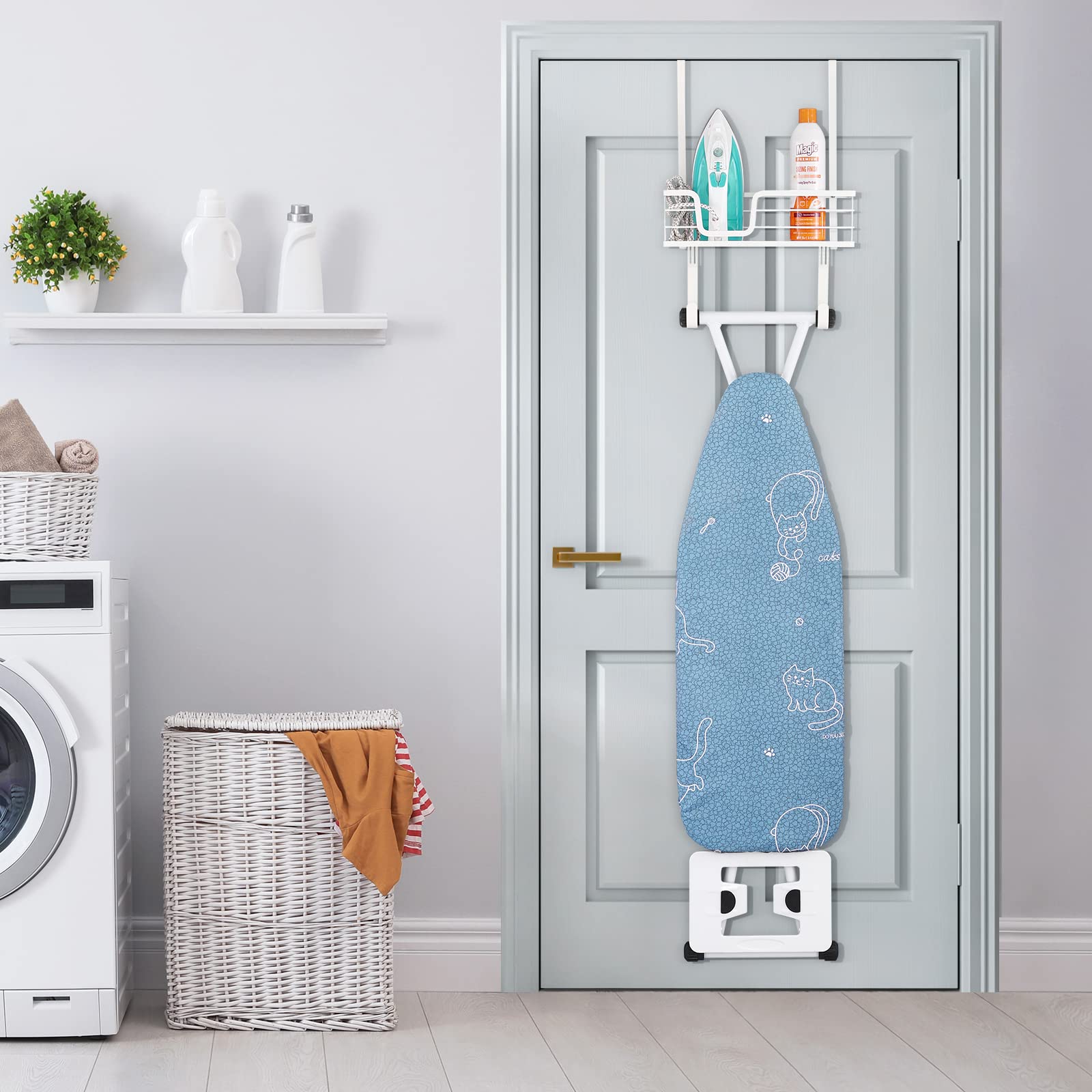 KES Ironing Board Hanger - Over The Door Ironing Board Holder for 1 3/4