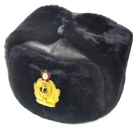 Authentic Genuine Leather & Sheepskin Russian Naval Officer Winter Hat - Military Style Army Officer Ushanka for Cold Weather & Outdoor Adventures