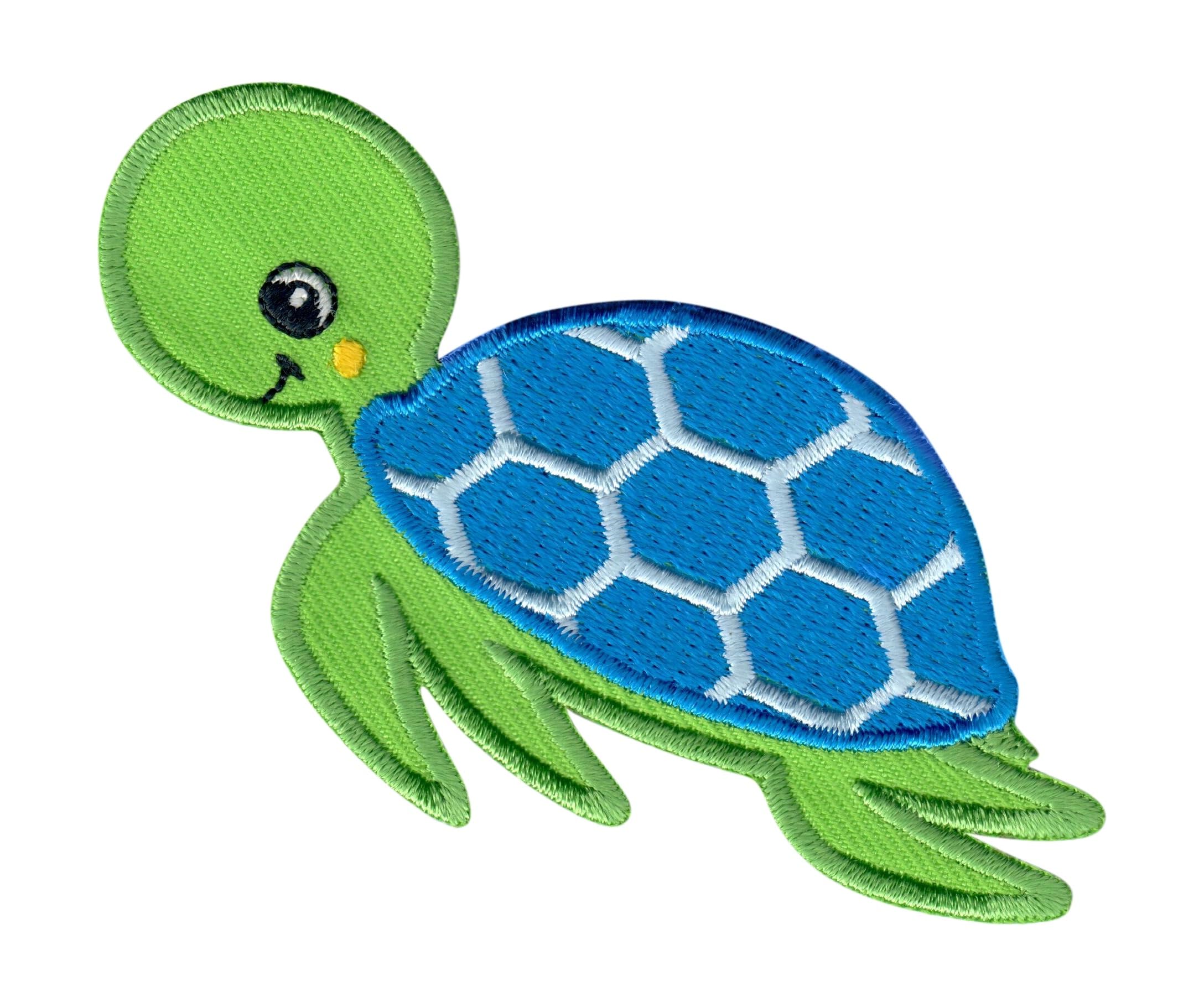 Sea Turtle Iron On Sew On Patch - Cute Applique for Kids Children's Clothing, DIY Crafts, Backpacks & Accessories - Perfect for School Projects, Gifts & Marine Life Themed Decor