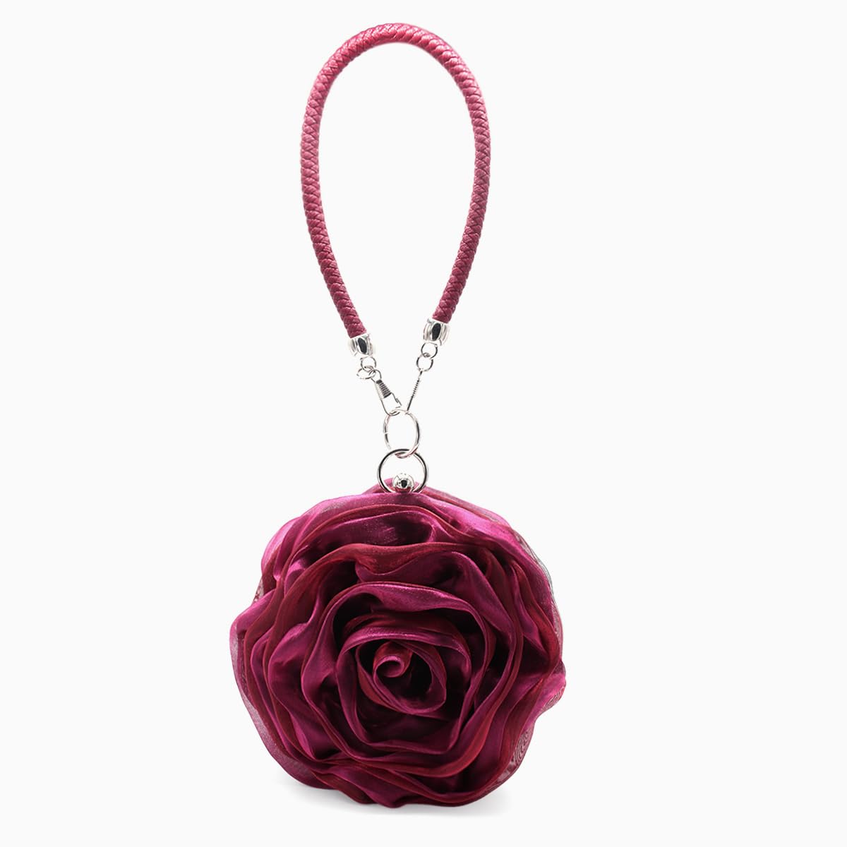Elegant Rose Shaped Evening Clutch Purse for Women - Soft Satin Floral Wristlet Handbag for Wedding, Party & Special Occasions | Perfect Gift for Bridesmaids, Prom & Formal Events