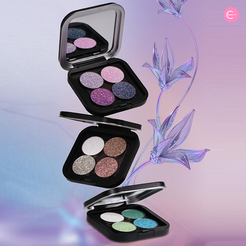 DE'LANCI Purple Passion DIY 4 Color Eyeshadow Palette - Vegan & Cruelty Free Makeup Kit for Smokey Eye & Party Looks | Perfect for Date Night & Special Occasions
