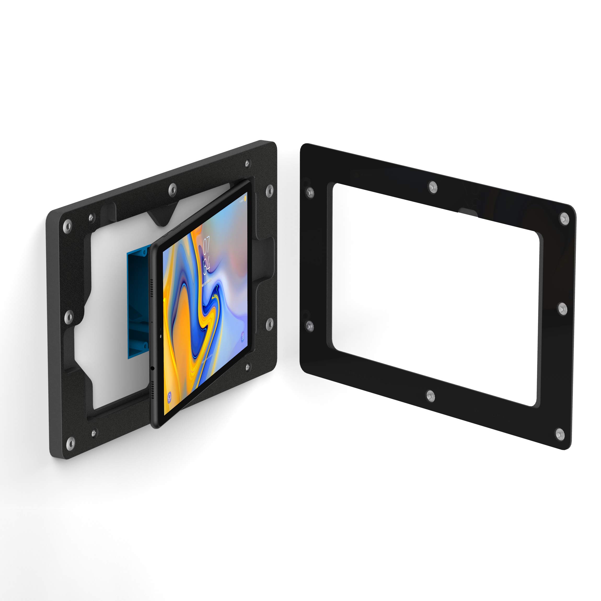 VidaMount Black On-Wall Tablet Holder - Secure Mount for Samsung Galaxy Tab A 10.5 (2018) - Perfect for Kitchen, Bedroom & Office Use