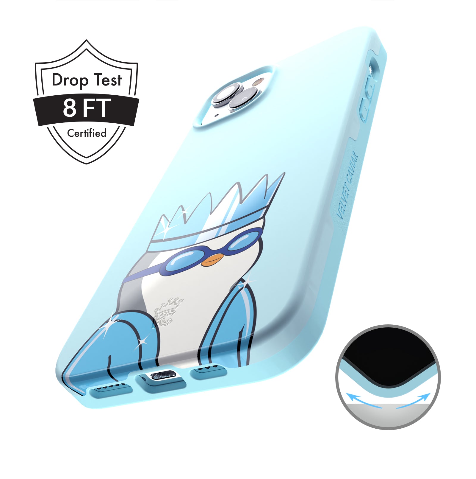 Pudgy Penguins Polar Blue iPhone Case - Cute & Durable Protective Cover for iPhone 13/14/15 - Perfect for Everyday Use, Travel & Gifts