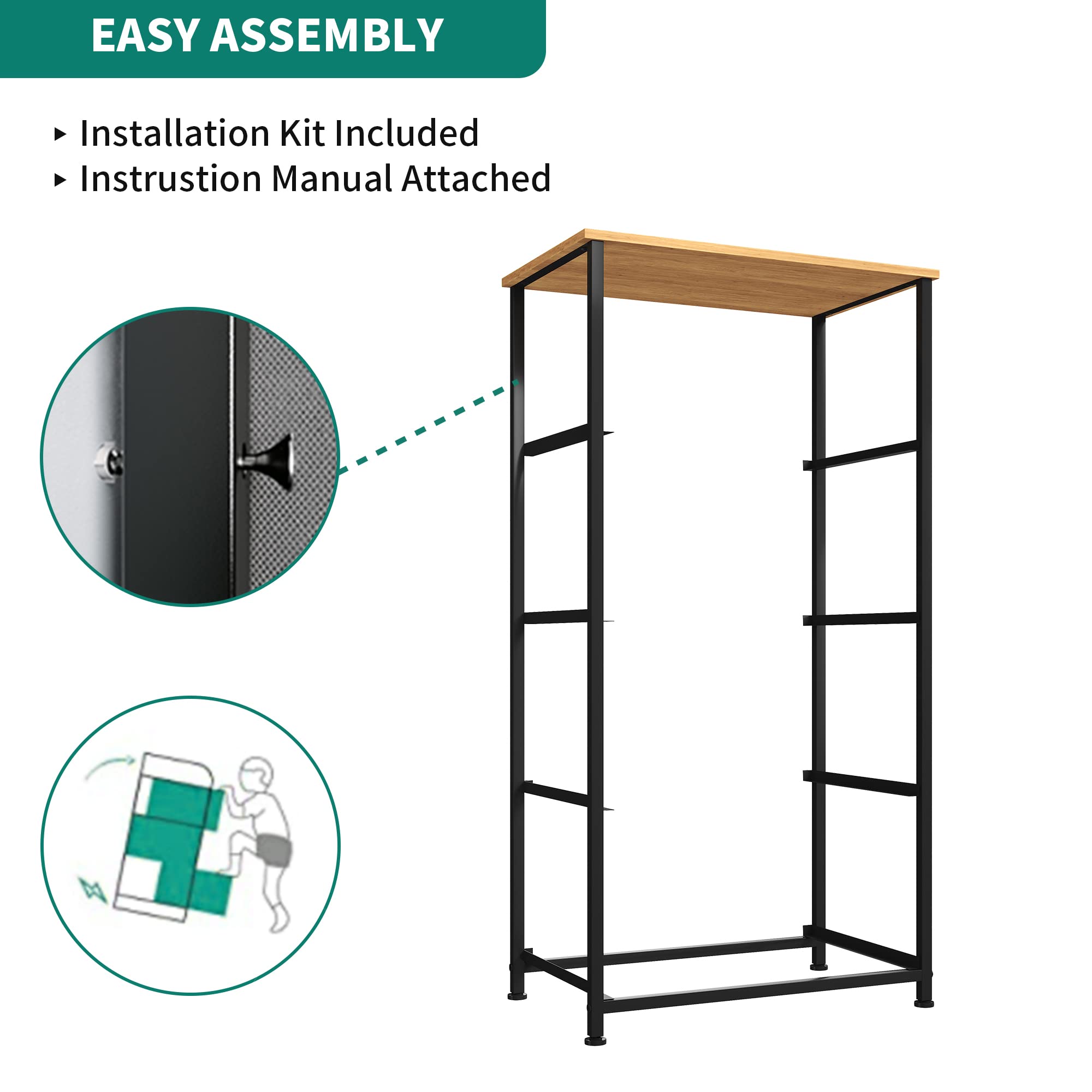 YITAHOME 4-Drawer Fabric Dresser with Sturdy Steel Frame & Wooden Top - Storage Chest for Bedroom, Living Room, Hallway or Closet - Easy Pull Fabric Bins for Clothes, Toys & Home Organization - Perfect for Small Spaces & Nursery Storage