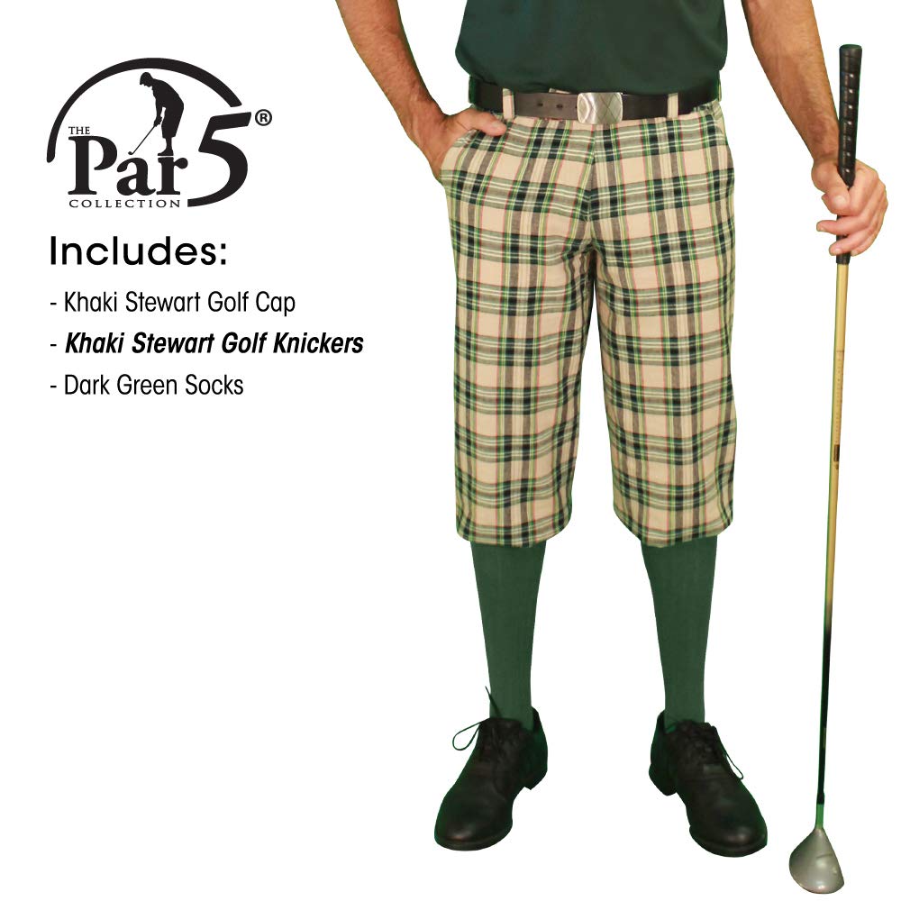 Men's 'Par 5' Plaid Shirt - Stewart Collection Golf Polo - Breathable Comfort Fit for Casual & Golf Wear