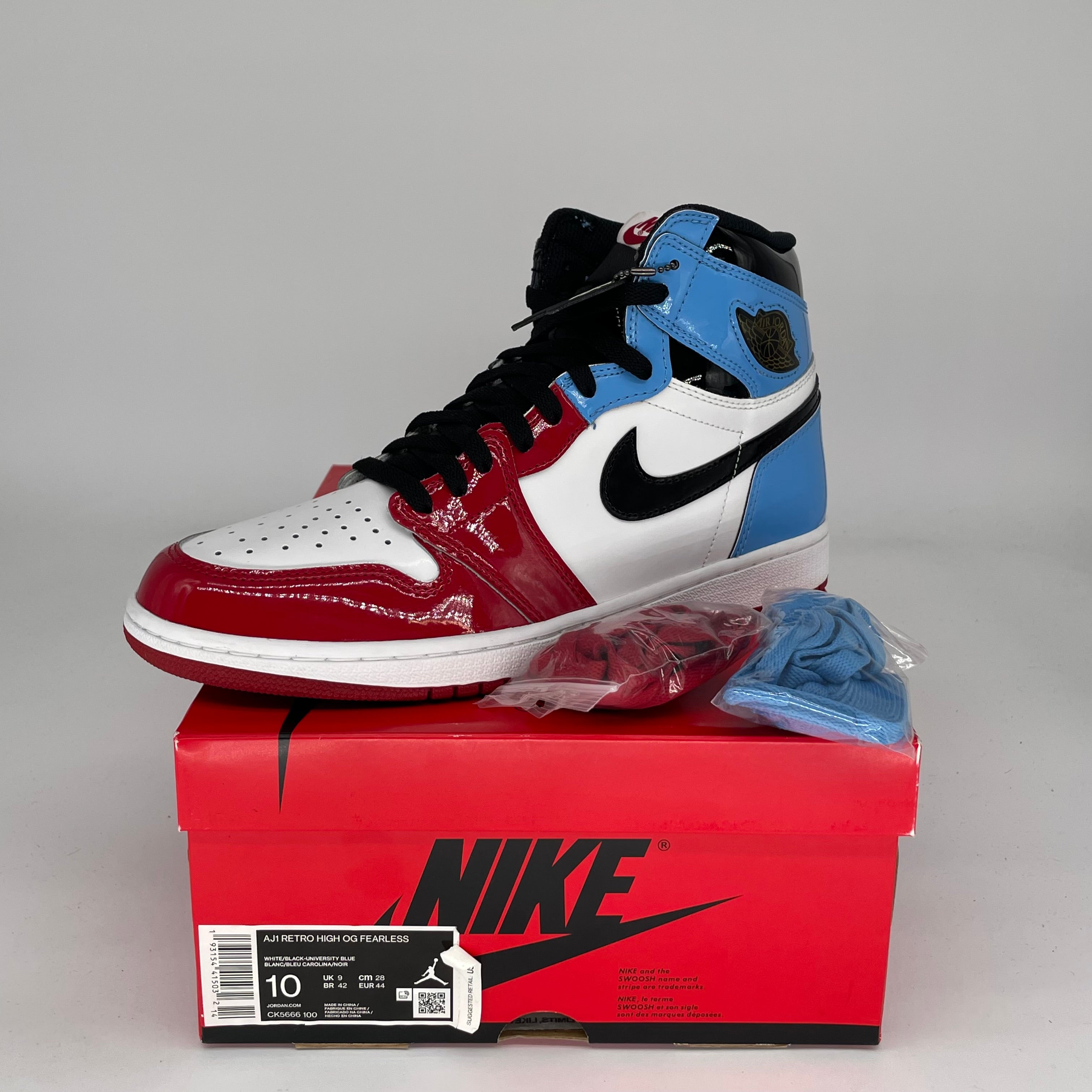 Original Air Jordan 1 Fearless UNC Chicago Men's Basketball Shoes Size 10 - CK5666-100 | Authentic Retro Sneakers for Streetwear, Sports & Collectors