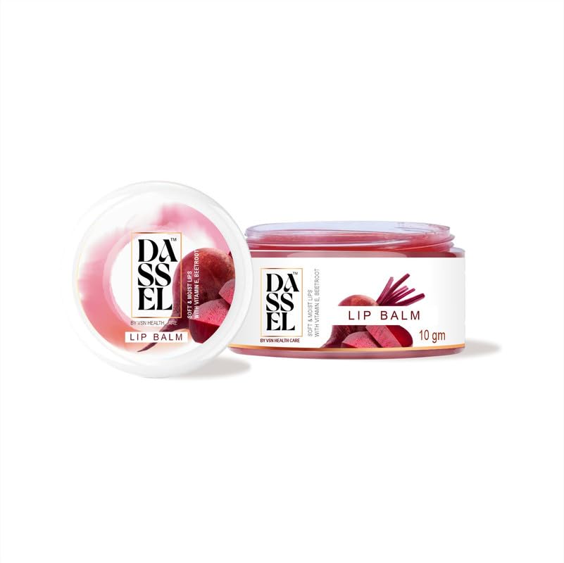 Dassel Beetroot Lip Balm 10g - Natural Moisturizing Lip Care for Dry & Chapped Lips - Vegan, Cruelty-Free - Perfect for Winter, Travel & Daily Hydration