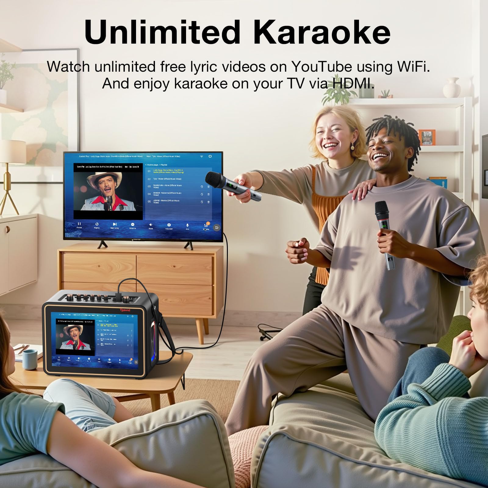 Smart Karaoke Machine with Lyrics Display - 12.1