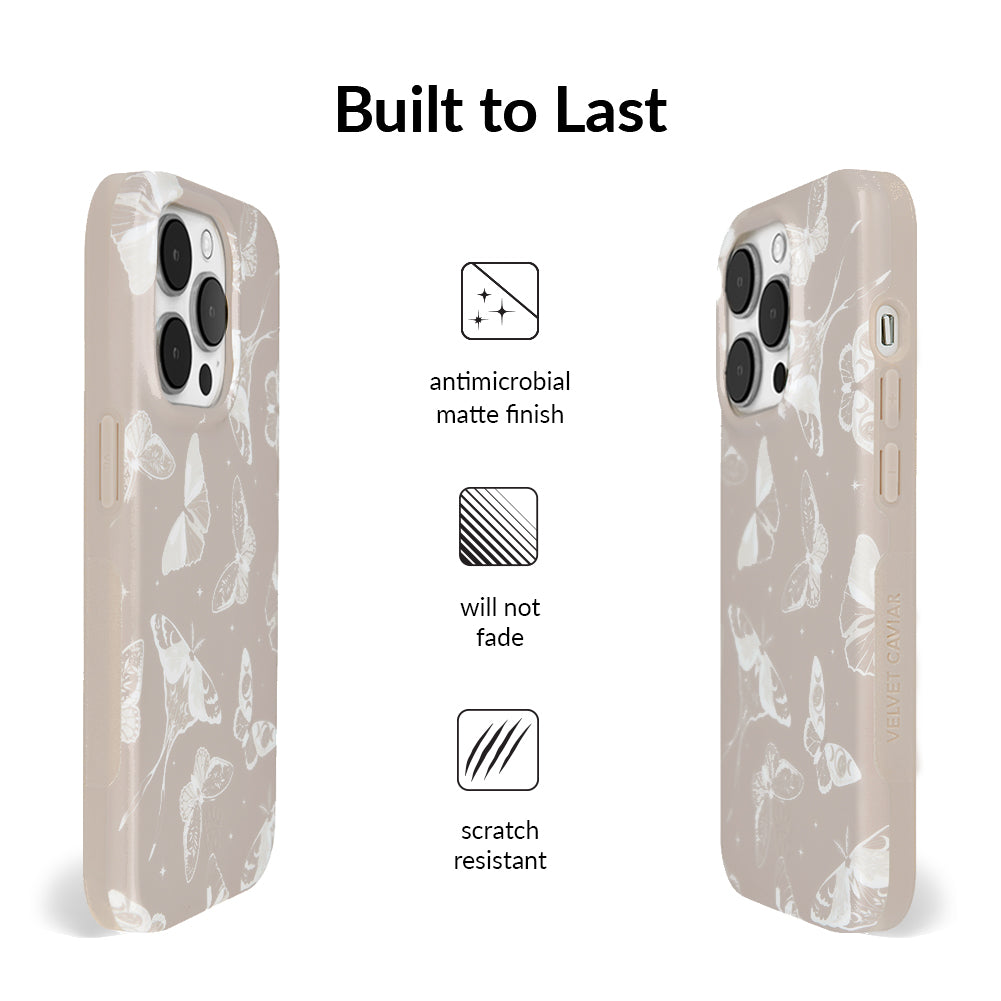 Moonlight Moths iPhone Case - Premium Protective Phone Cover for iPhone 13/14/15 Pro Max - Cute Moth Design - Shockproof & Scratch Resistant - Perfect for Outdoor Adventures, Travel & Daily Use