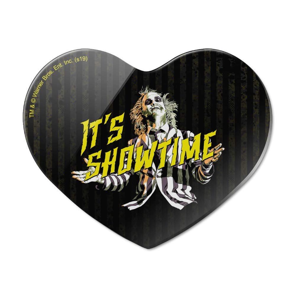 Beetlejuice It's Showtime Heart Acrylic Refrigerator Magnet - Fun Kitchen Decor for Fans, Perfect for Fridge, Office & Dorm Room Organization
