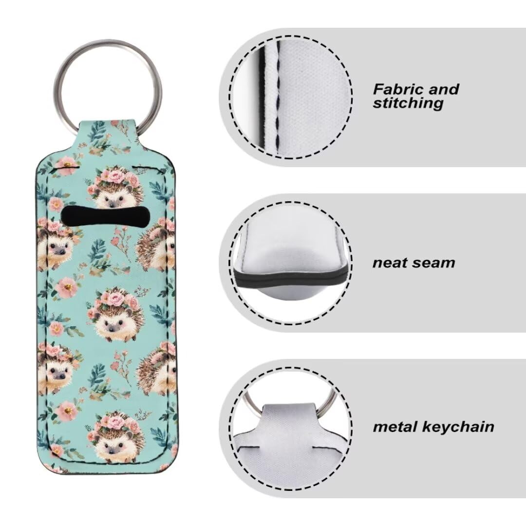 Stylish Print Chapstick Keychain Holder - Lip Balm & Lipstick Holder for Women - Cute and Practical Keychain Accessory - Perfect for Purse, Backpack, or Gym Bag Organization