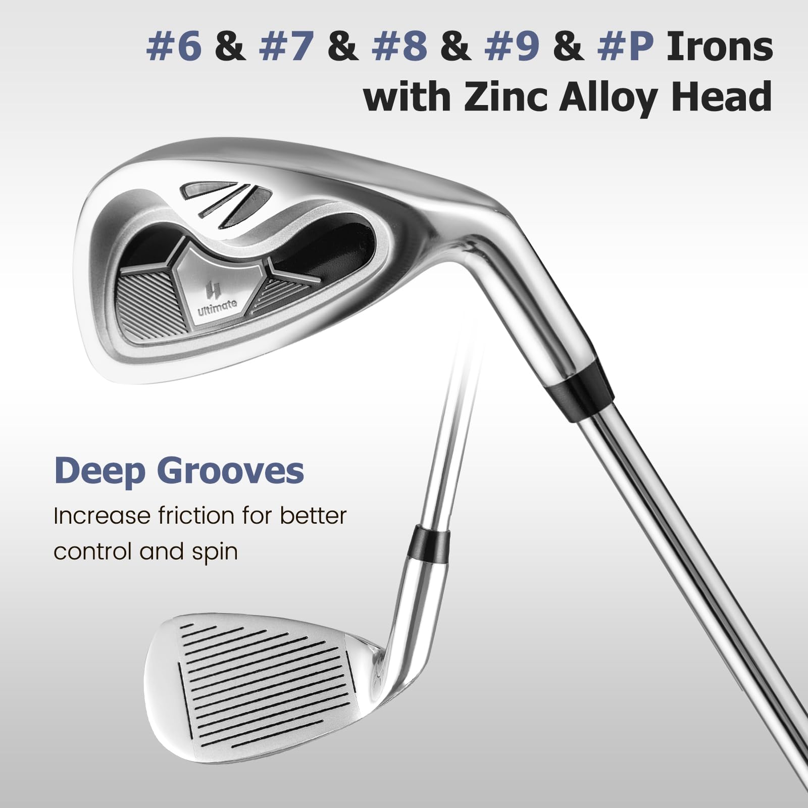 Premium 9-Piece Complete Golf Club Set for Men - Right Handed Driver, Fairway, Hybrid, Irons & Putter with Head Covers - Perfect for Beginners & Intermediate Golfers on Course or Driving Range