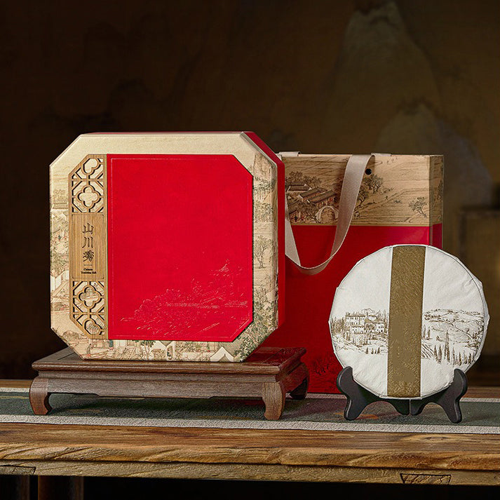 Premium Raw Puer Tea Cakes in Exquisite Beijing Opera Gift Box - Authentic Yunnan Pu-erh Tea for Gifting, Collecting & Daily Brewing - Perfect for Tea Ceremonies, Home Enjoyment & Special Occasions