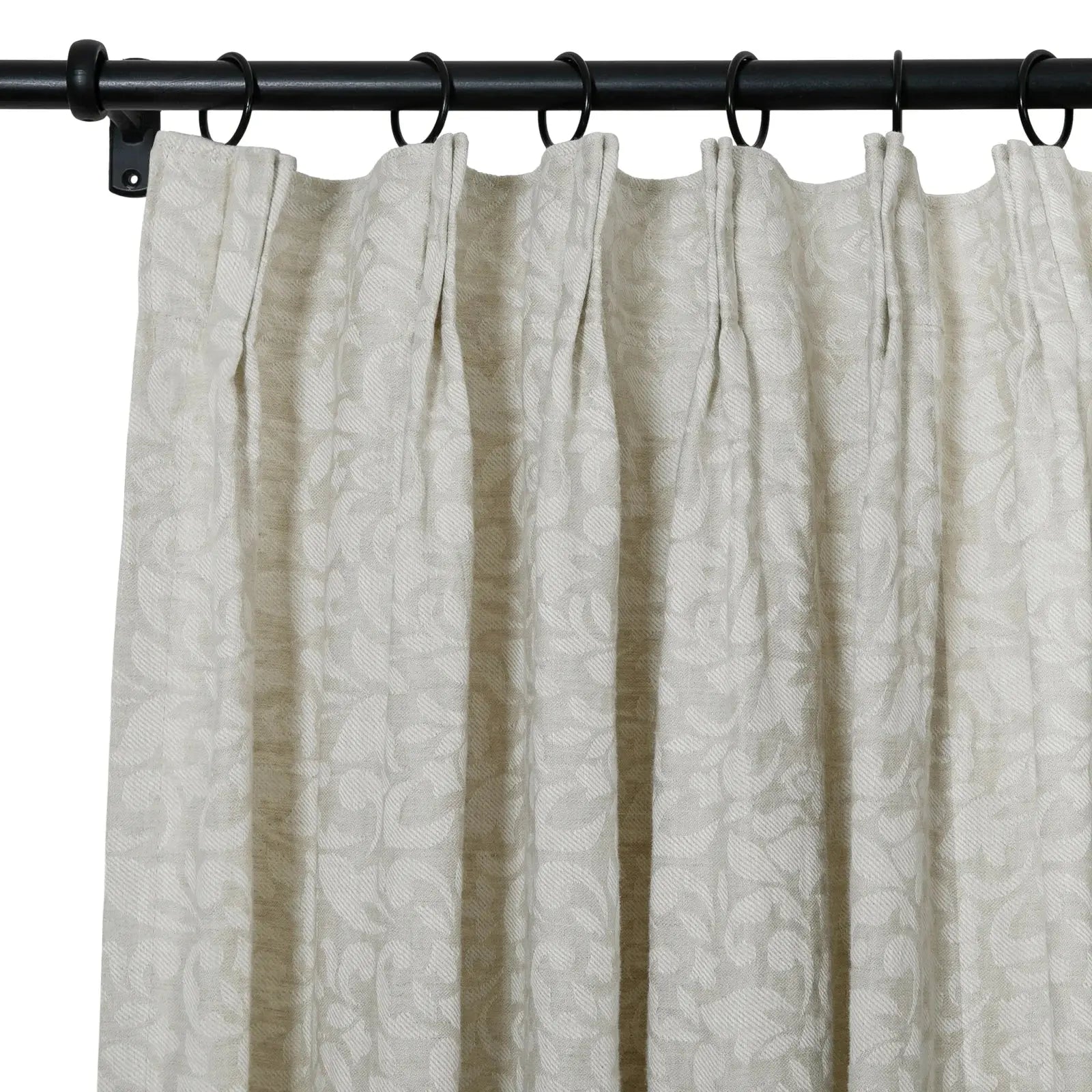 Luxury 100% Linen Jacquard Pleated Curtains - Blackout Drapes for Living Room, Bedroom & Dining Room - Elegant Home Decor for Windows