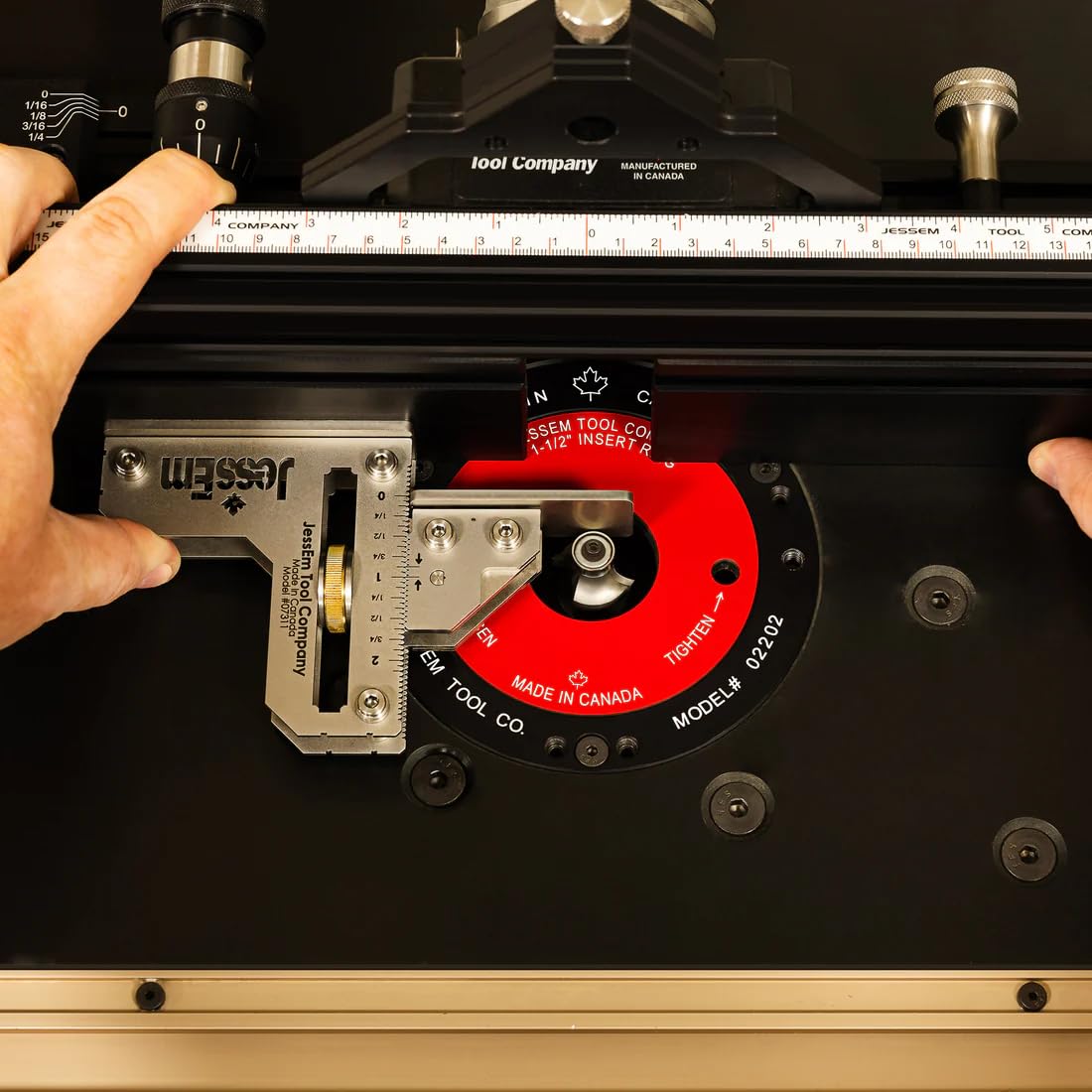 JessEm Small Imperial Tool Setting Gauge - Precision Woodworking Measuring Tool for Router Bits & Drill Bits | Perfect for Cabinet Making, Furniture Building & DIY Projects