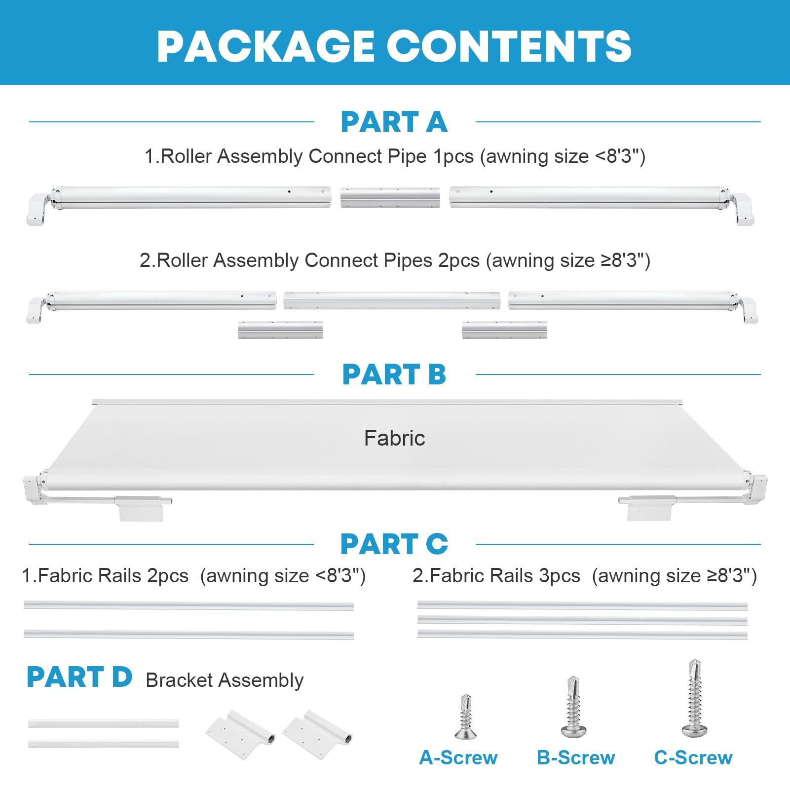 Kohree RV Slide Out Awning - 7'9