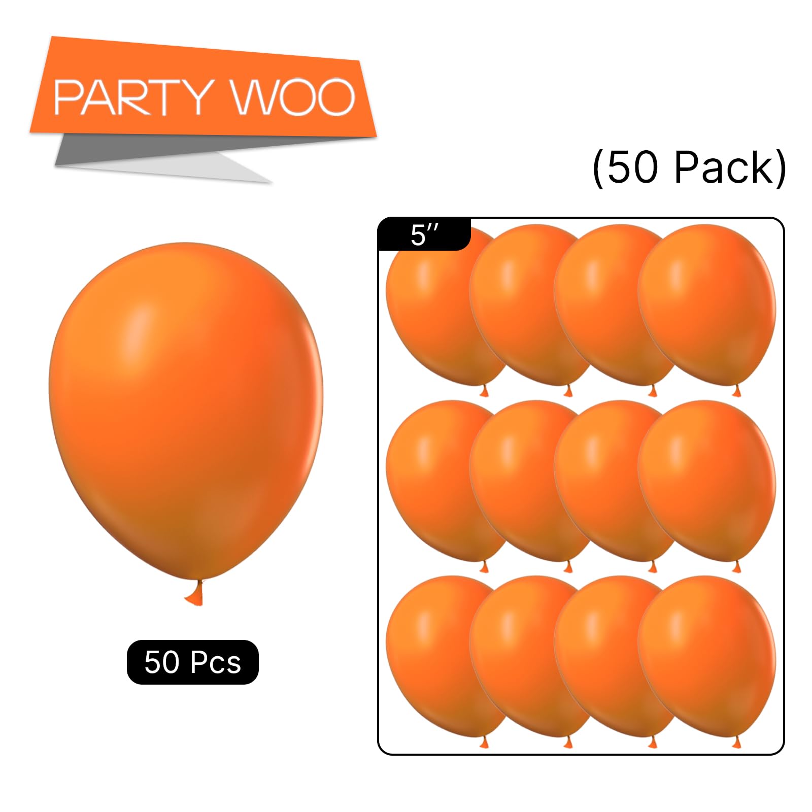 50 Pack 5 Inch Dark Orange Balloons for Party Decor - Tangerine Orange Balloons for Garland, Arch, Birthday & Wedding Decorations | Perfect for Balloon Bouquets, Baby Showers, Graduations & Holiday Celebrations