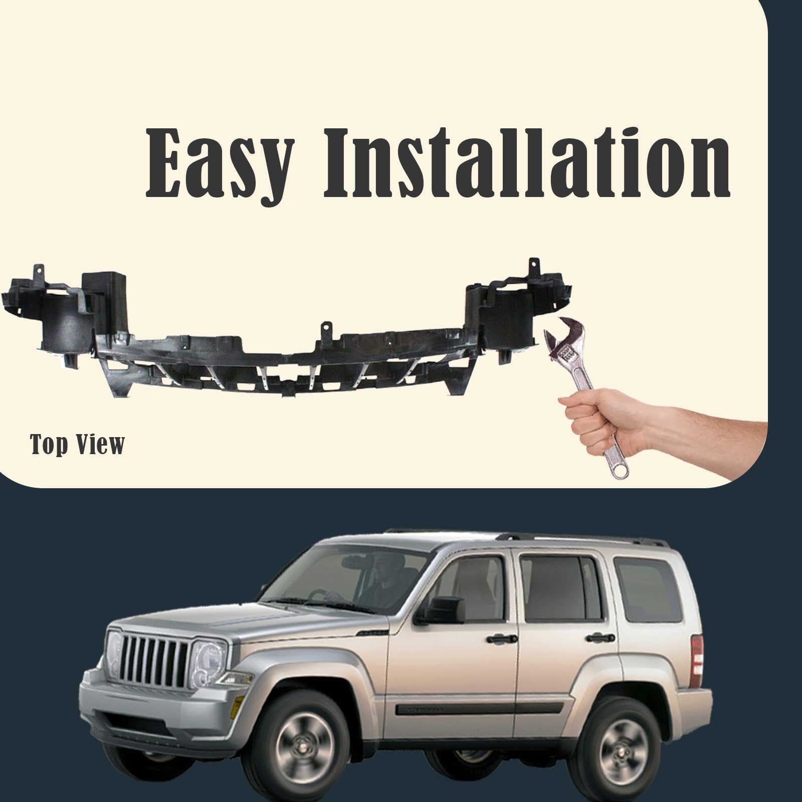 Jeep Liberty 2005-2007 Grille Support Bracket & Reinforcement - CH1223101 55156755AF Replacement | Durable Auto Part for Off-Road & Daily Driving