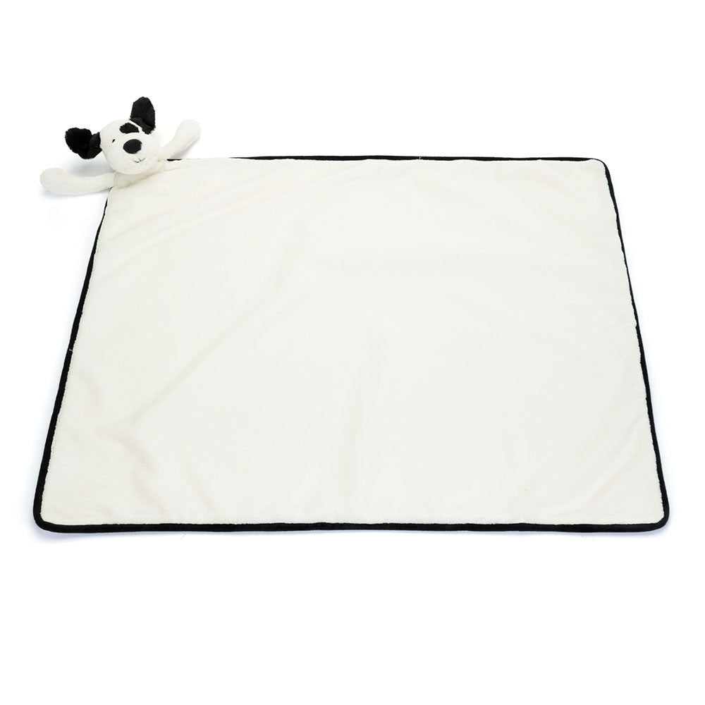 Jellycat Bashful Puppy Plush Toy - Soft Black & Cream Blanket for Babies & Kids | Perfect for Cuddling, Gifts, and Nursery Decor