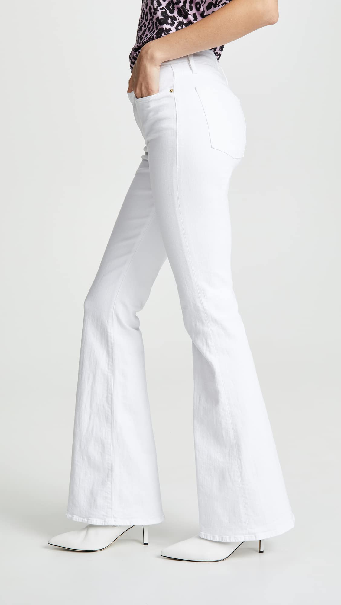 FRAME Women's High Waist Flare Jeans - Stretchy Denim Pants for Casual & Night Out | Vintage Inspired Bootcut Fit for Everyday Wear