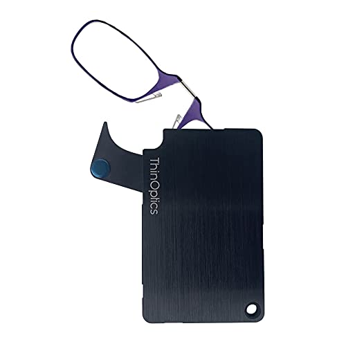 ThinOptics Slim Stainless Steel Wallet with Built-in Reading Glasses - Lightweight & Durable for Everyday Carry, Travel, and Minimalist Lifestyle