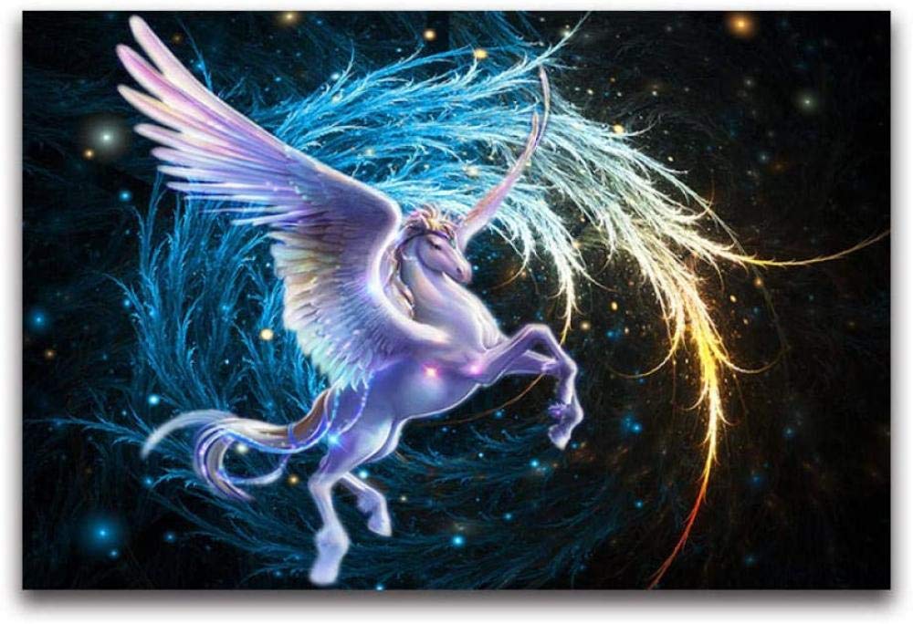 5D Diamond Painting Kit - DIY Full Drill Pegasus Cross Stitch by Numbers for Adults (40x50cm) | Home Wall Art Decor, Starry Sky Theme | Perfect for Stress Relief, Gift Giving & Creative Home Decoration
