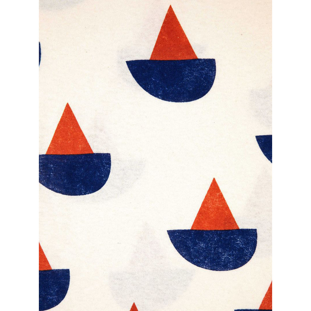 Bobo Choses Sail Boat Short Sleeve T-Shirt for Boys & Girls - Comfortable Cotton Kids Tee for Summer, Beach & Outdoor Play