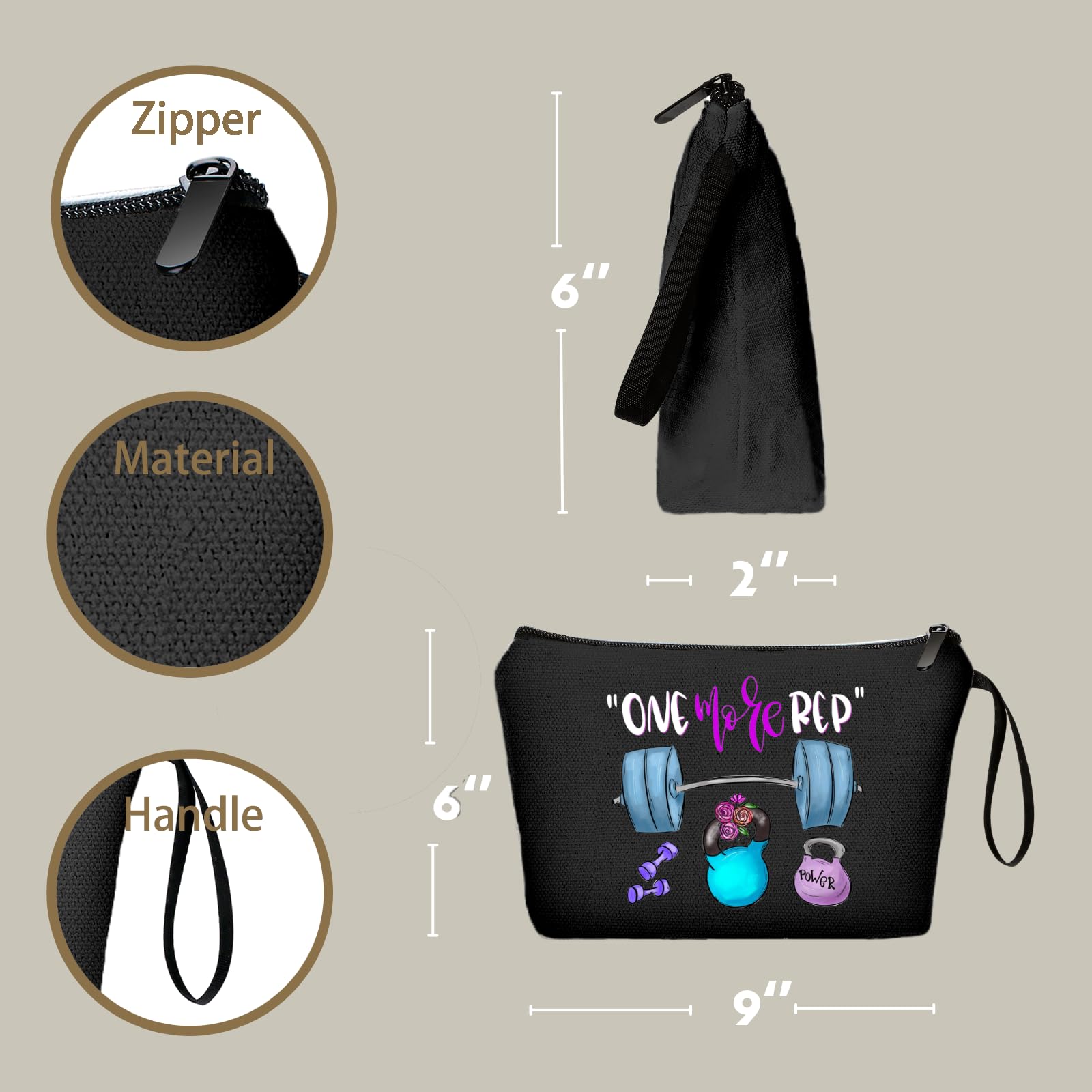 Gym Makeup Bag for Women - Waterproof & Durable Workout Essentials - Perfect Fitness Gift for Her, Female Friends & Athletes - Ideal for Gym, Yoga & Travel