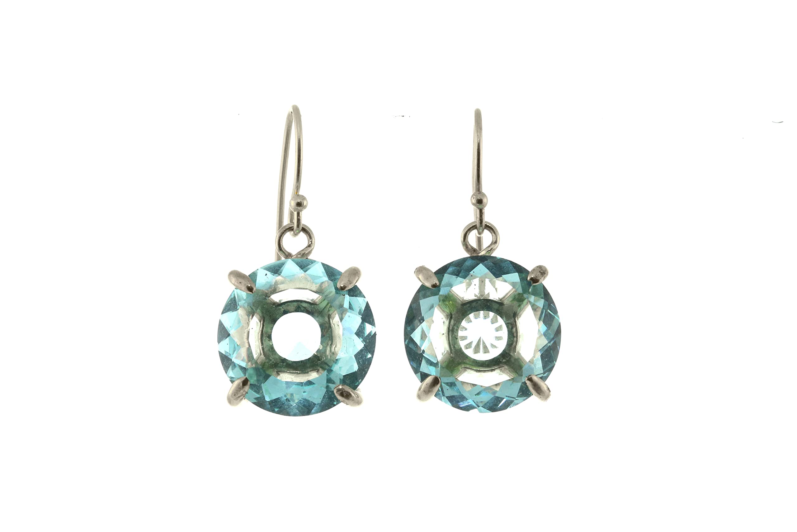 14k Gold Blue Topaz Dangling Earrings for Women - Elegant Anemone Jewelry, Perfect Bridesmaid & Birthstone Gift - Includes Jewelry Box | Ideal for Weddings, Parties & Special Occasions