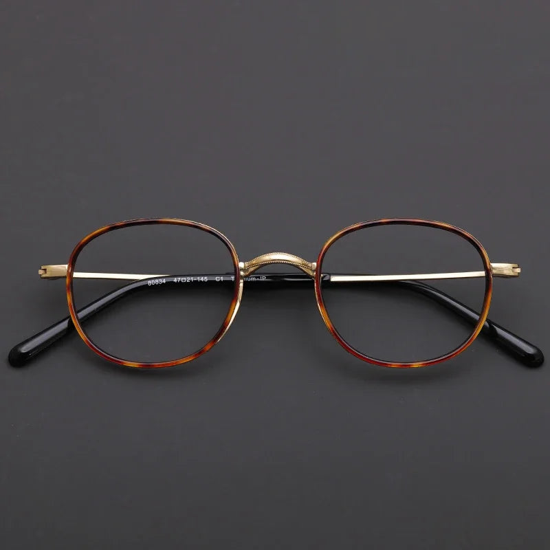 Aror Women's Full Rim Polygon Oval Titanium Acetate Eyeglasses 80834 - Lightweight & Durable Frame for Work, Reading & Fashion