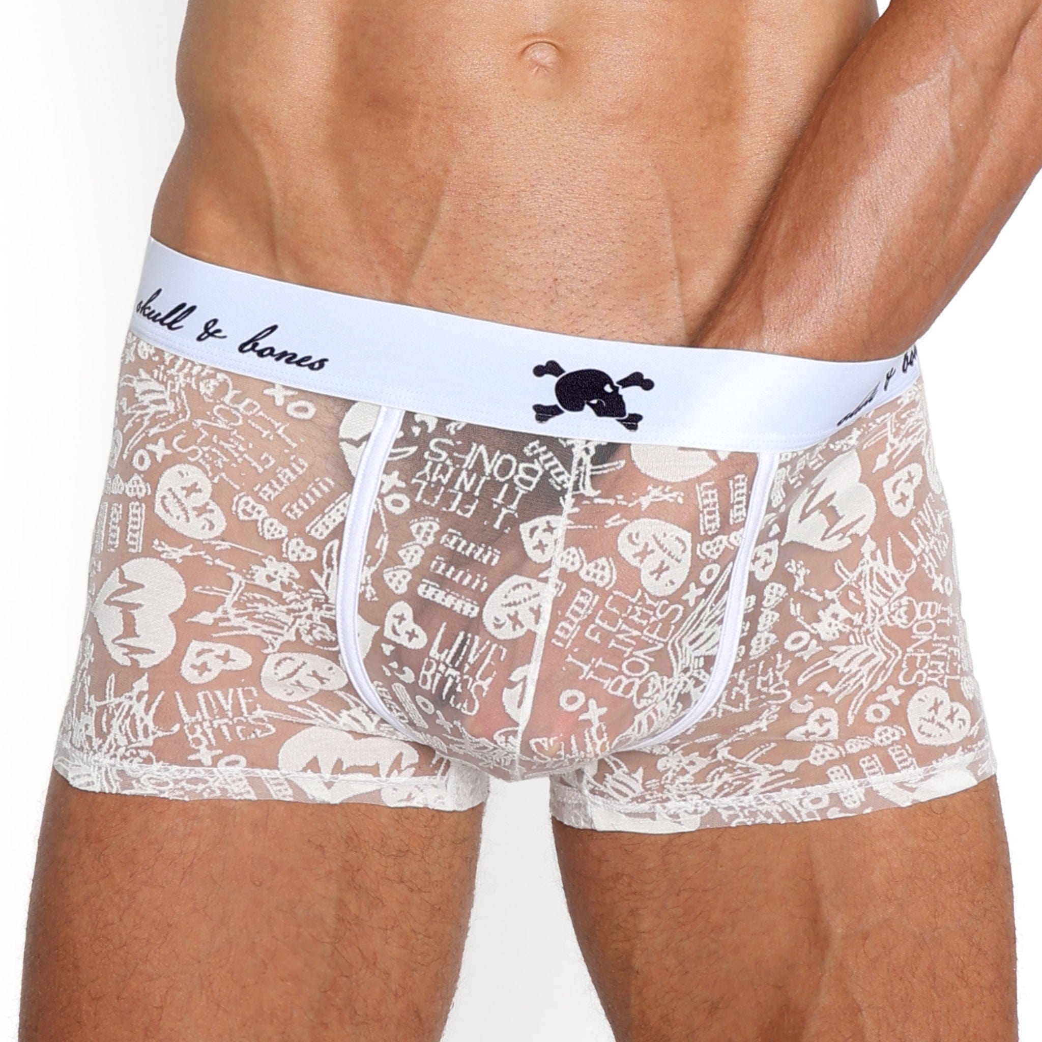 Love Bites Burnout White Trunk - Sexy Lingerie for Women | Comfortable & Stylish Loungewear for Date Night, Bridal Shower & Romantic Occasions