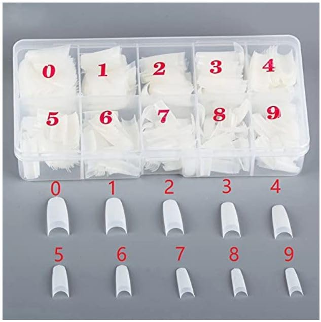 Professional 500pcs Natural French Acrylic False Nails - Easy Form Artificial Nail Tips for Nail Art Decoration | Perfect for Salon, Home Manicure & Special Occasions