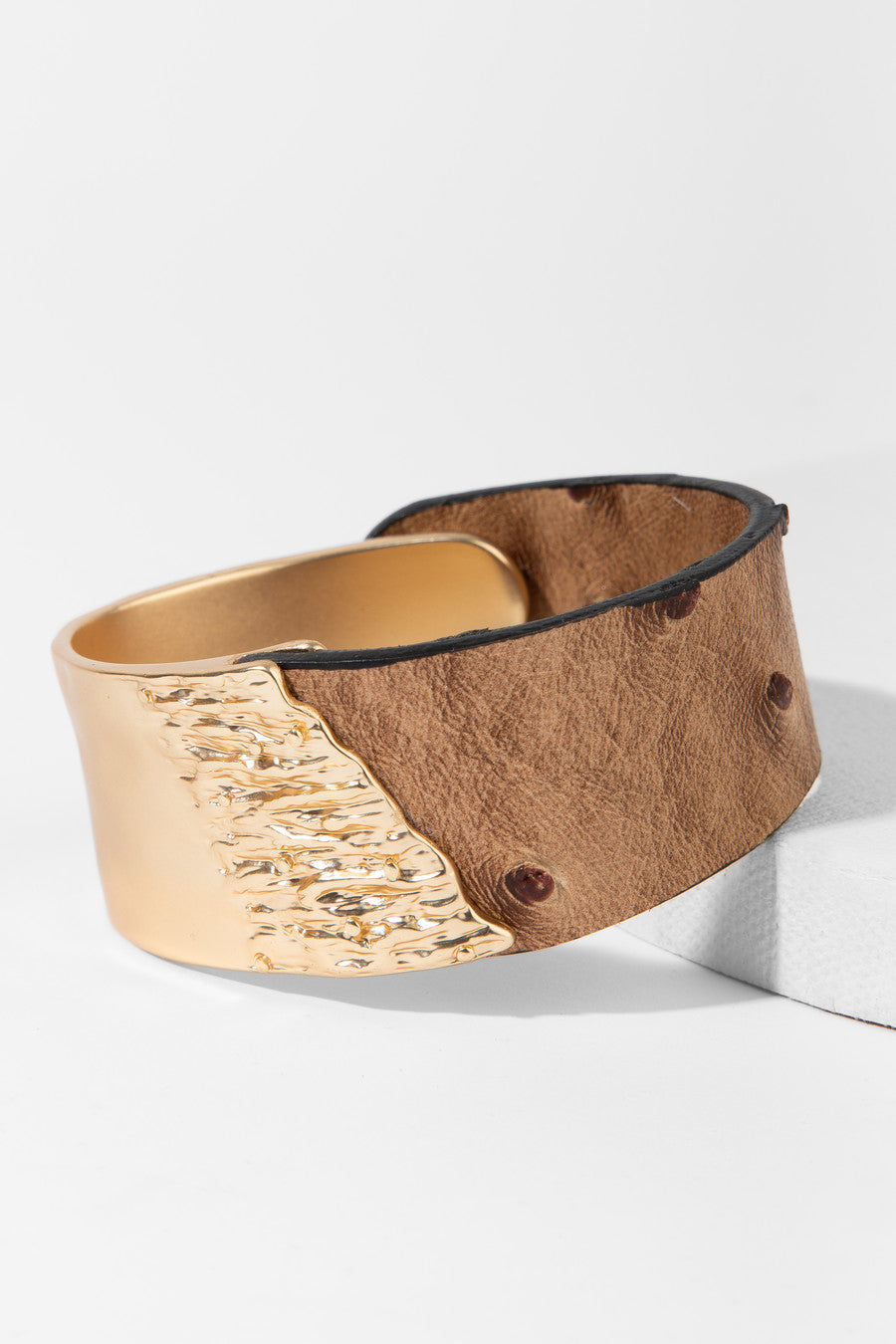 Stylish Leather and Metal Duo Bracelet for Women - Trendy Adjustable Bangle for Casual Wear & Date Night