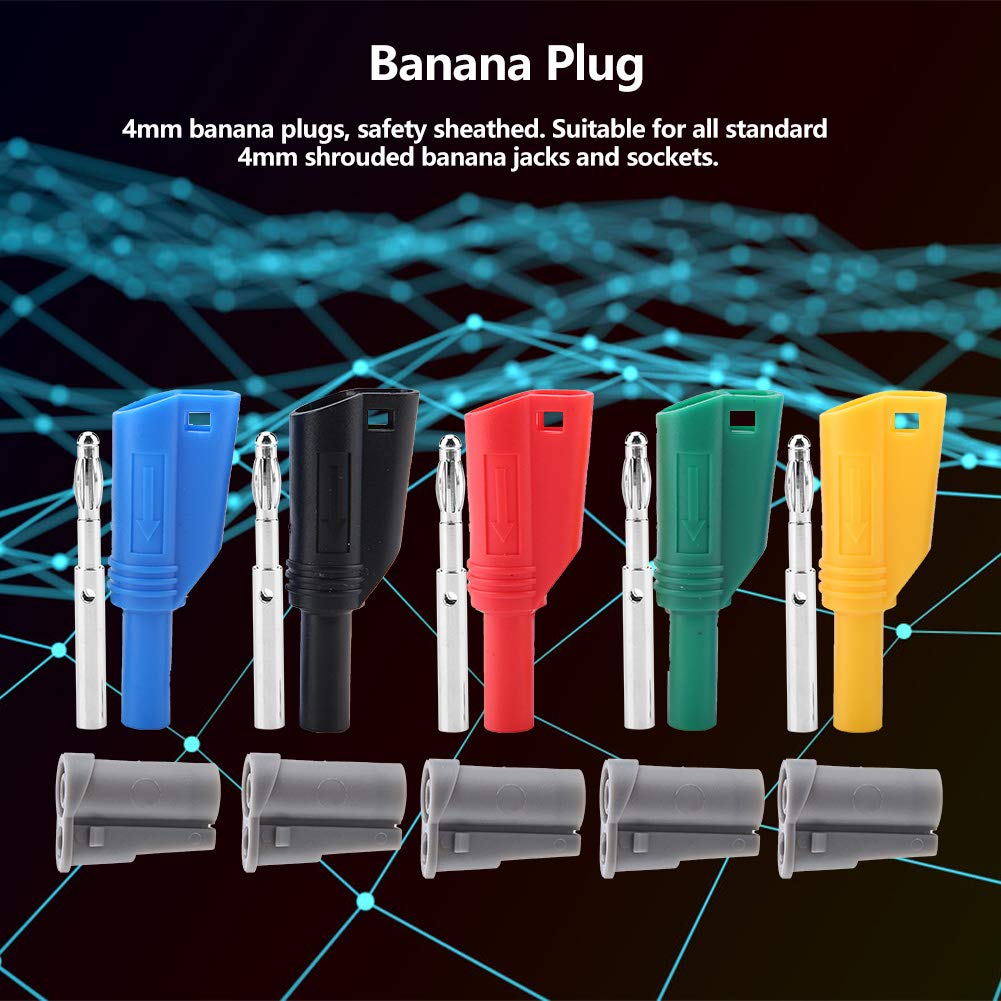 70pcs 4mm Nickel Plated Copper Banana Plugs P3005B - 1000V/10A Welding & DIY Connectors for Speaker, Amplifier & Test Equipment Assembly