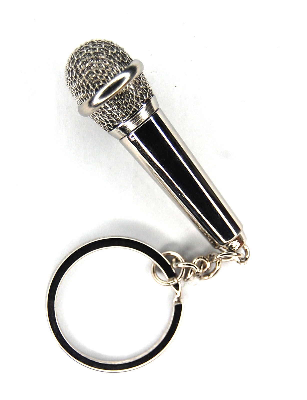 AXLorange Mini Keychain Microphone - Silver, 5cm - Perfect for Vlogging, Podcasting & Travel Recording