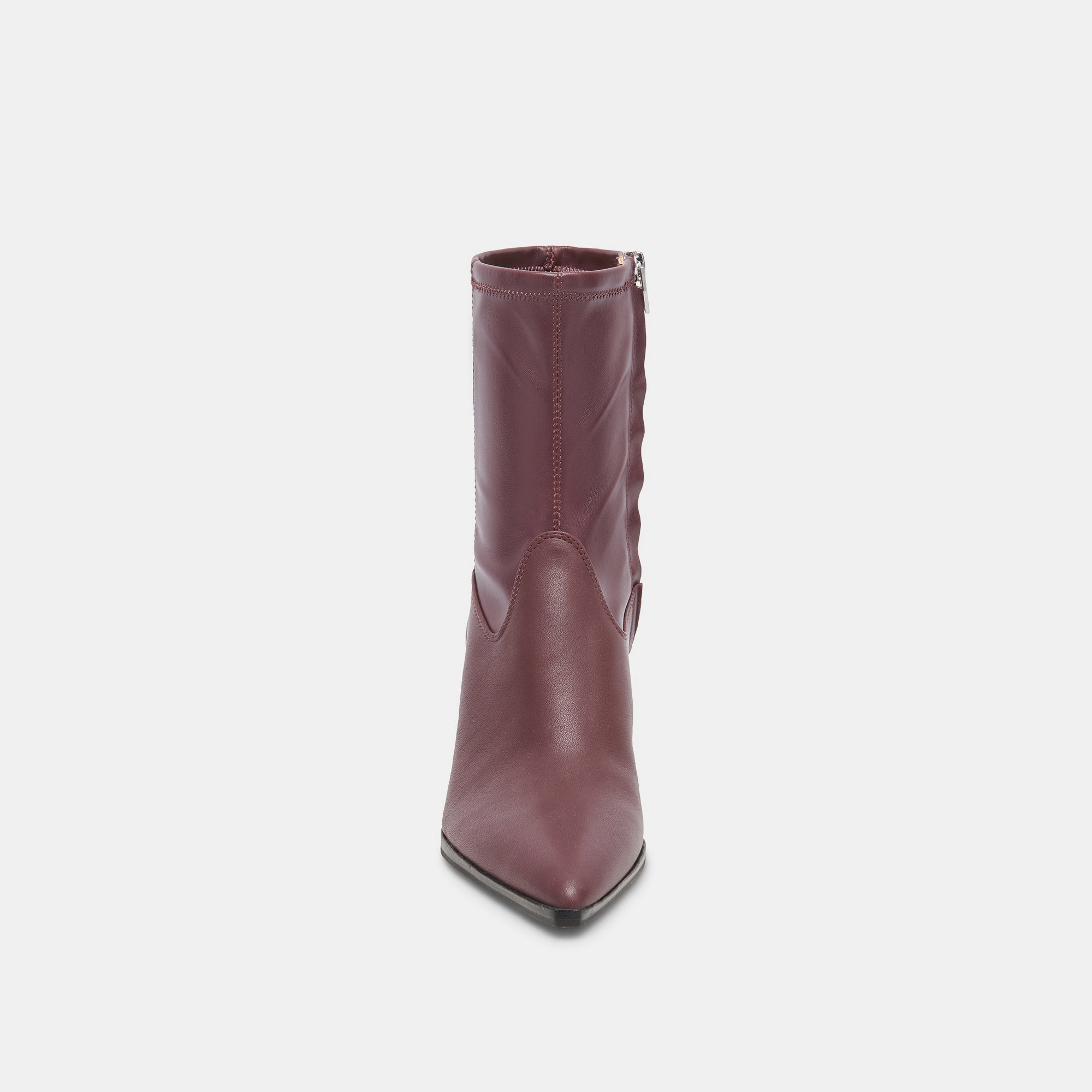 ARYA Wide Calf Boots for Women - Genuine Leather Wine Red Ankle Boots - Comfortable & Stylish for Fall, Winter, and Casual Outfits