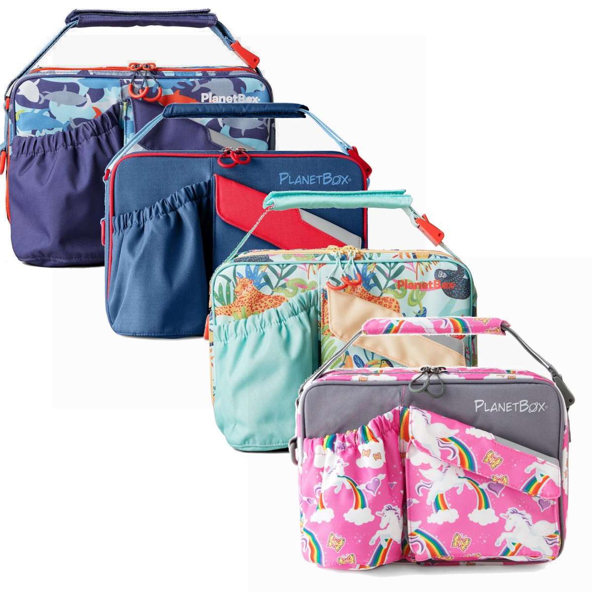 PlanetBox Insulated Lunch Bag for Kids & Adults - Reusable & Eco-Friendly Food Carrier for School, Work, Picnics & Outdoor Activities | Rover/Launch Collection