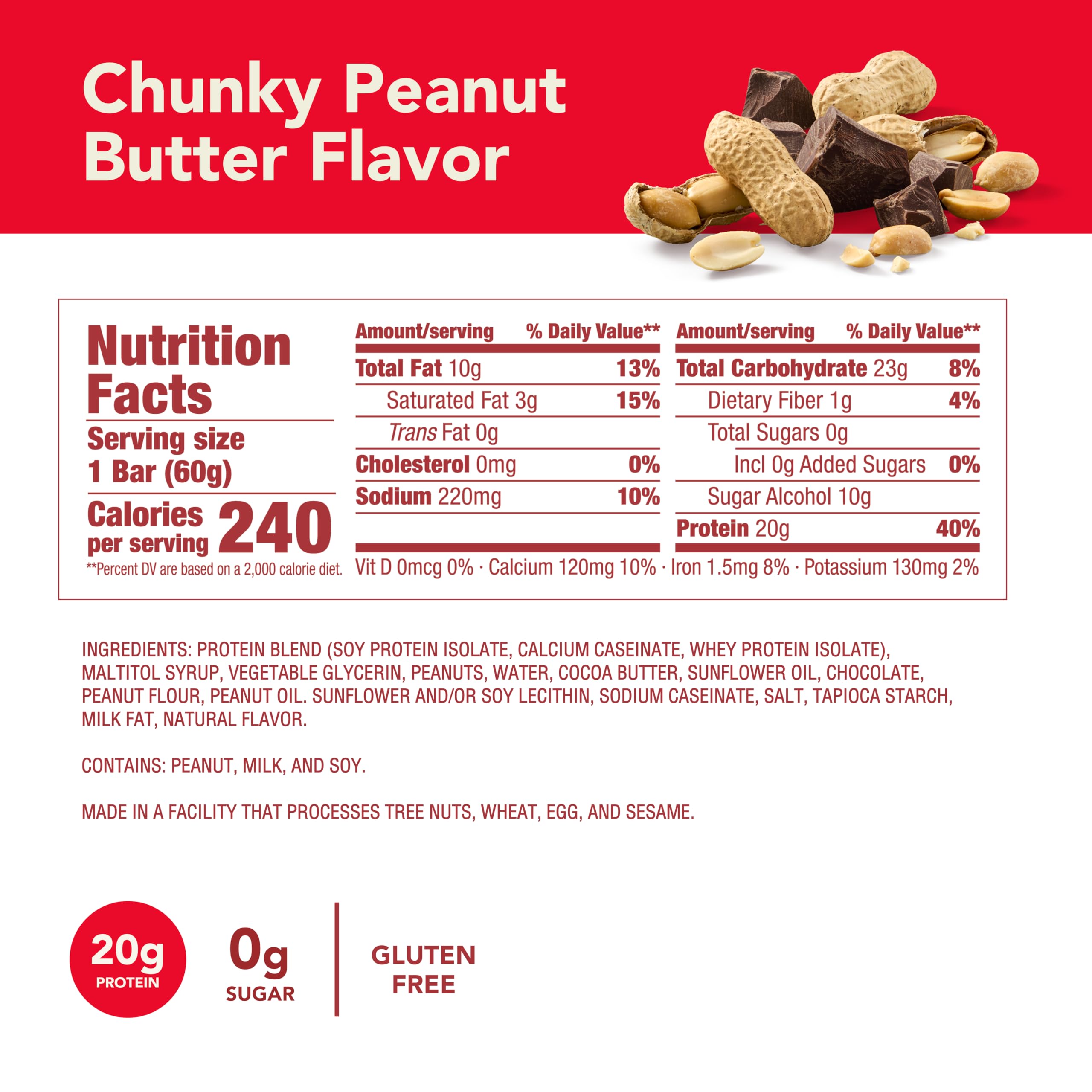 Think! Protein Bars - High Protein, Gluten Free, Kosher Friendly, Chunky Peanut Butter Nutrition Snacks, 2.1 Oz per Bar, 30 Count (Packaging May Vary) | Ideal for Workout Recovery, Office Snacks & Healthy On-the-Go Meals