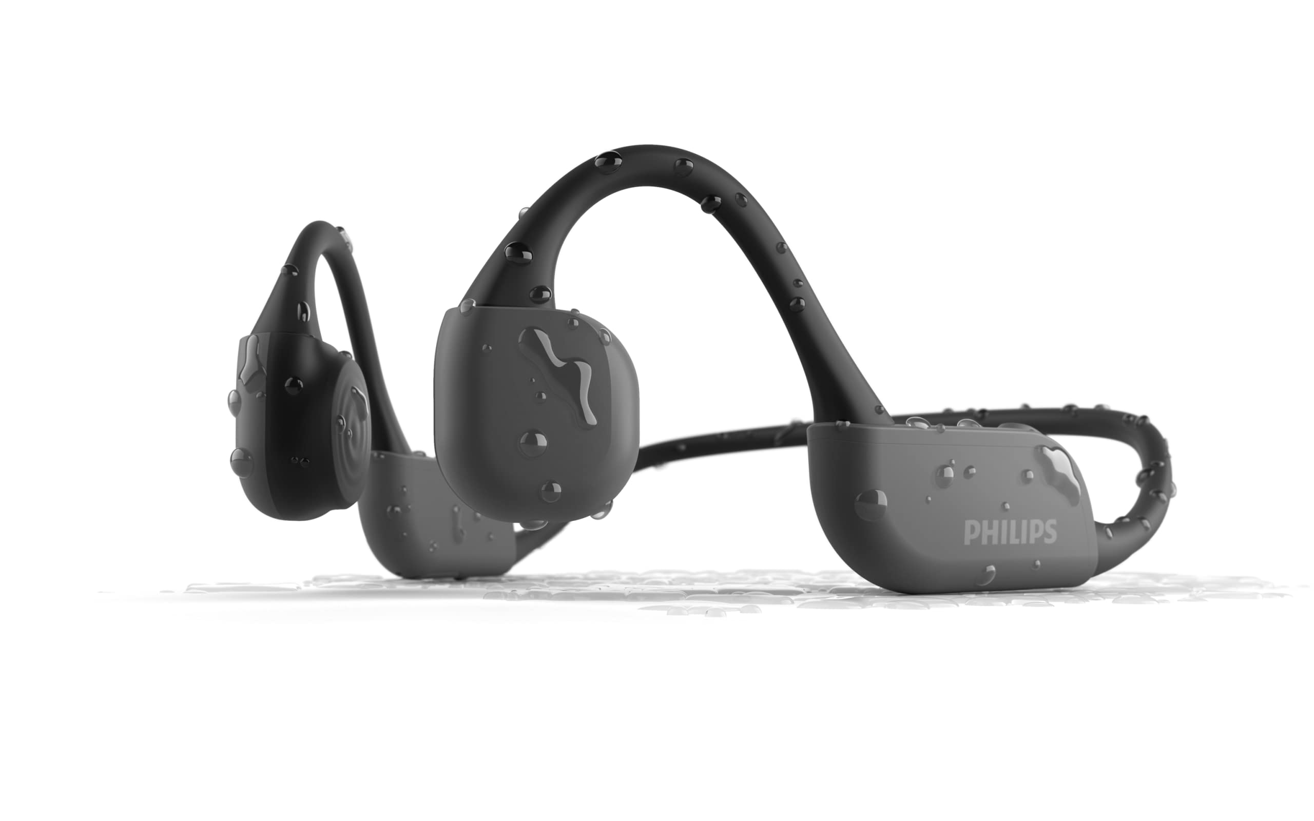 PHILIPS TAA6606BK Bone Conduction Open Ear Wireless Bluetooth Headphones - IP67 Waterproof Sports Earphones with Mic, 9H Playtime & Night Light - Perfect for Running, Cycling, Gym Workouts & Outdoor Activities