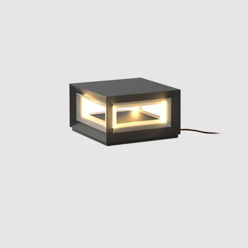 Modern LED Light Cube Outdoor Post Light - Waterproof Solar Powered Garden Lighting for Pathways, Driveways & Patio Decor