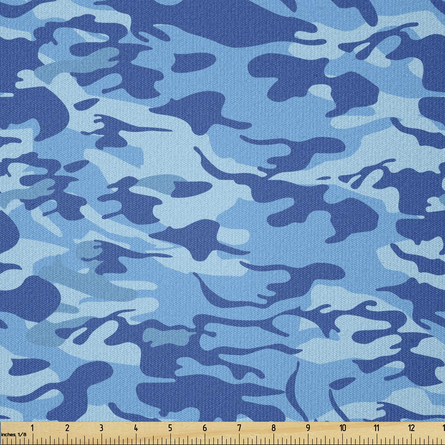 Ambesonne Camouflage Fabric by The Yard - Abstract Military Concealment Stretch Knit Fabric for DIY Clothing, Costumes & Arts Crafts (10 Yards, Navy Blue) | Perfect for Hunting Gear, Tactical Outfits & Outdoor Adventure Apparel