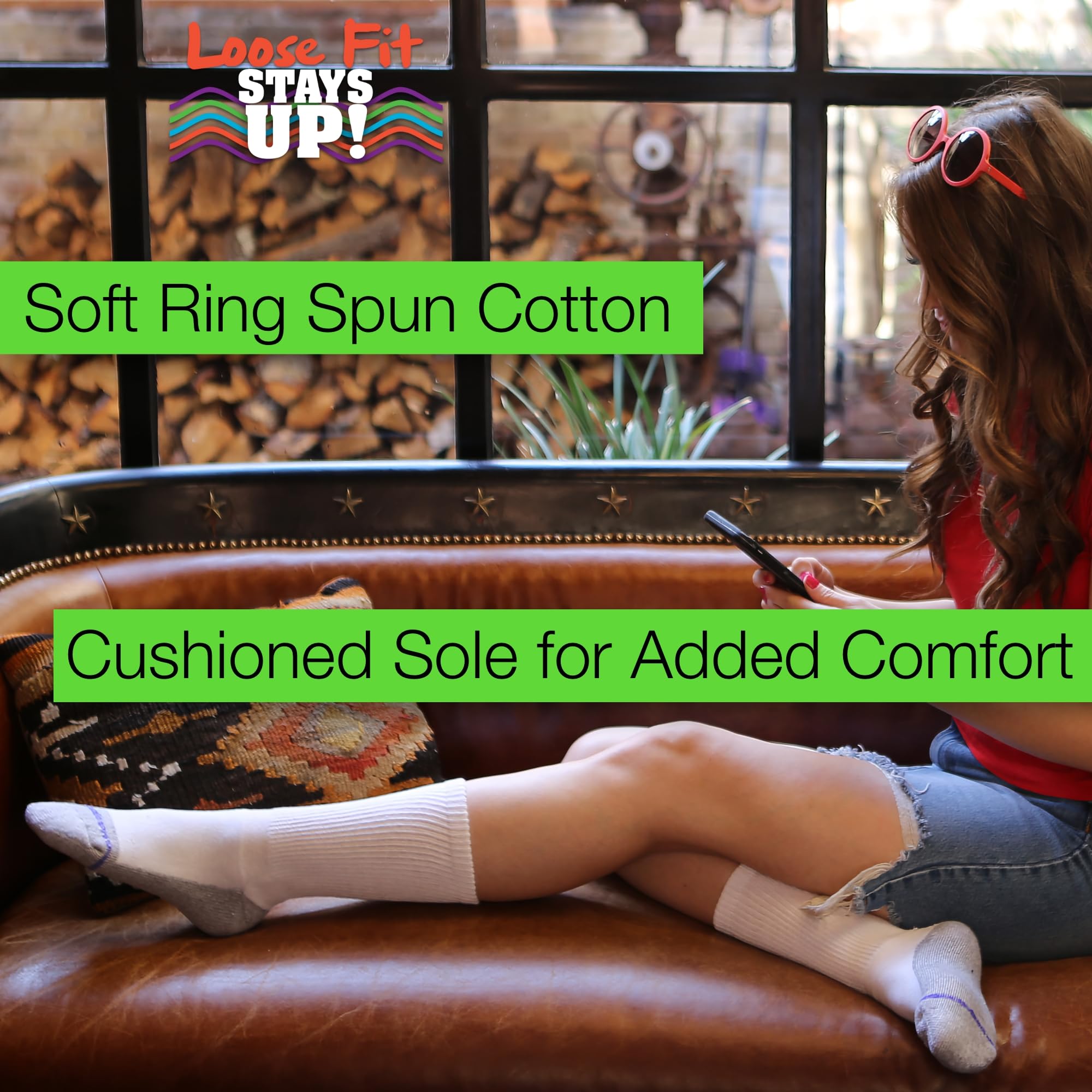 Premium Men's & Women's Casual Crew Socks 3-Pack - Soft Cushioned Sole Cotton Socks for Everyday Comfort - Made in USA (Ideal for Work, Gym & Daily Wear)
